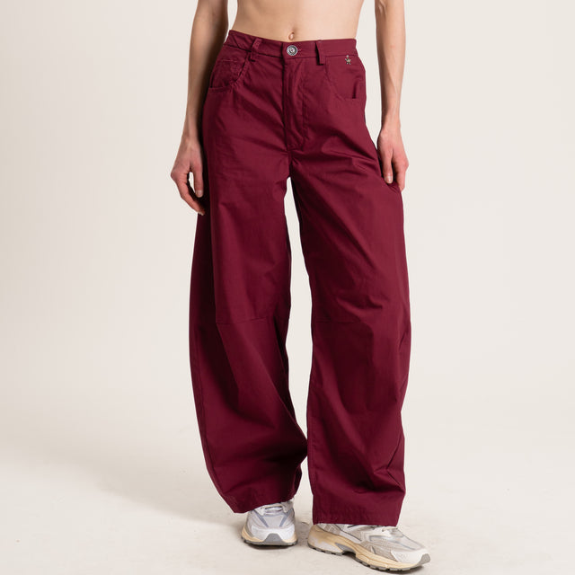 Souvenir-Pantalone GAYA barrel elastico dietro - rosso
