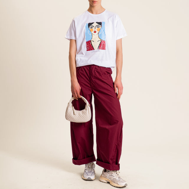 Souvenir-Pantalone GAYA barrel elastico dietro - rosso
