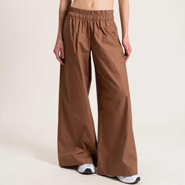 Souvenir-Pantalone popeline wide leg - biscotto
