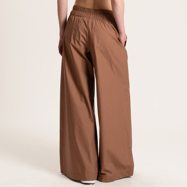 Souvenir-Pantalone popeline wide leg - biscotto