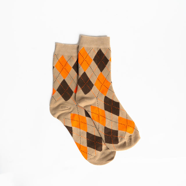 Souvenir-Calzini rombi - arancio/beige