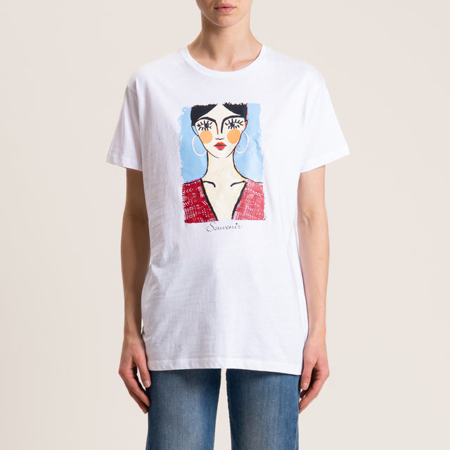 Souvenir-T-shirt stampa WOMAN - bianco