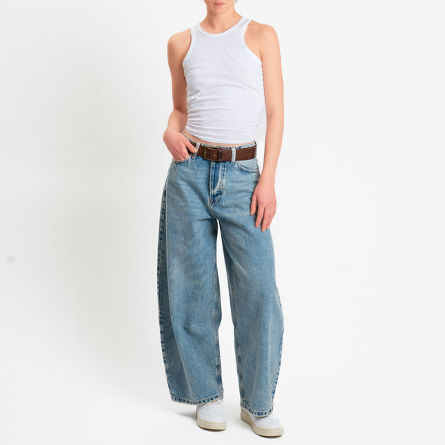 Zeroassoluto-Jeans CINZIA balloon fit stone washed - denim chiaro