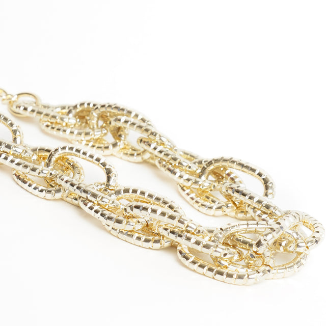 W by Whitemood-Collana con maglie catena martellata - gold