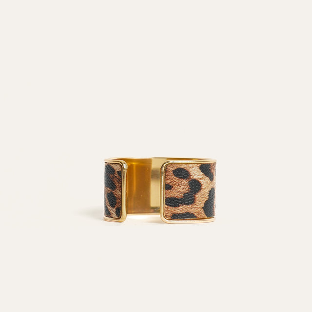 W by Whitemood - Pulsera rígida animalier - dorado/marrón oscuro/negro