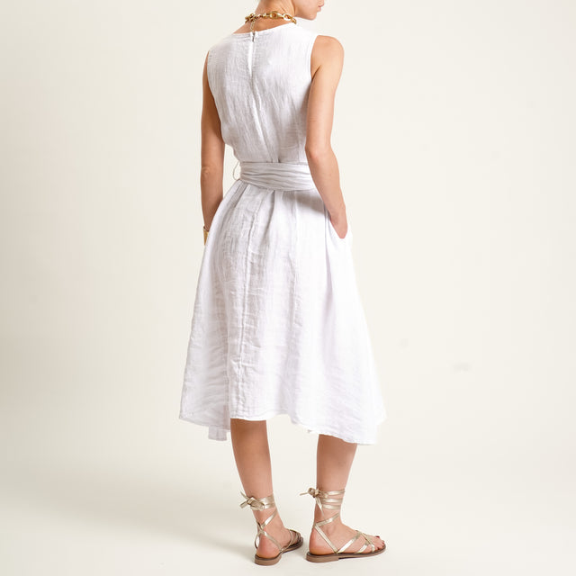 Zeroassoluto-Abito ANIA chemisier 100% lino - bianco