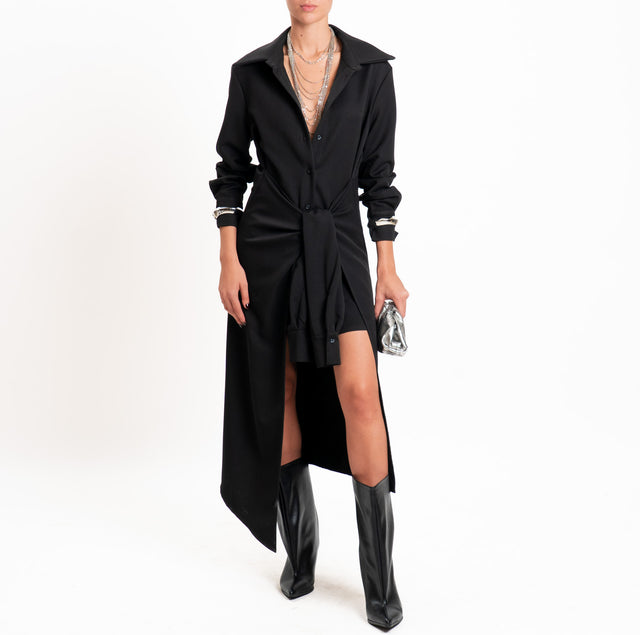 Haveone-chemisier con pannello - nero