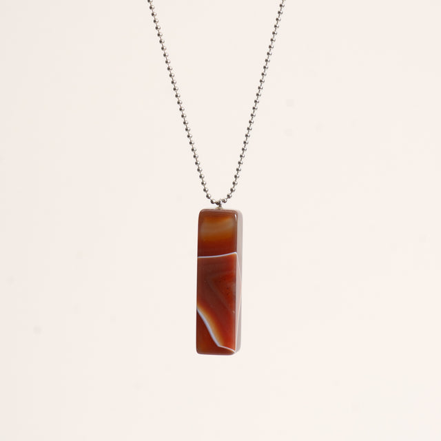 W by Whitemood-Collana Pietra AGATA Rettangolare - brown