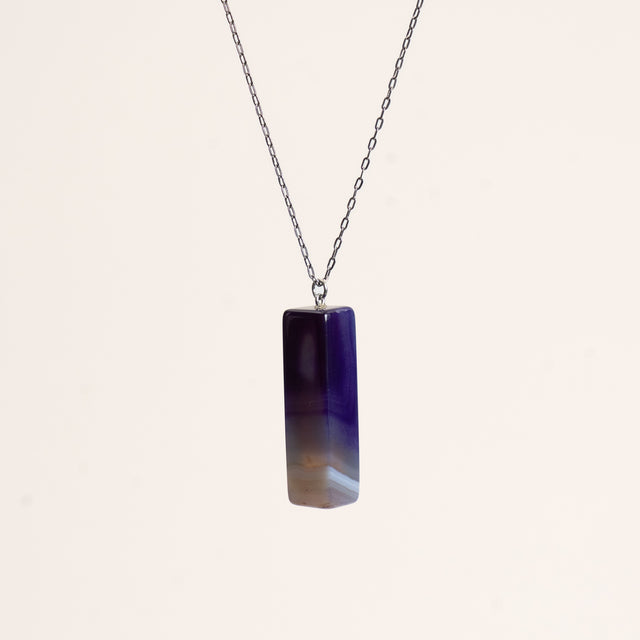 W by Whitemood-Collana Pietra AGATA Rettangolare - viola
