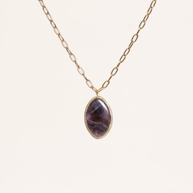 W by Whitemood-Collana pietra AMETISTA ovale - viola
