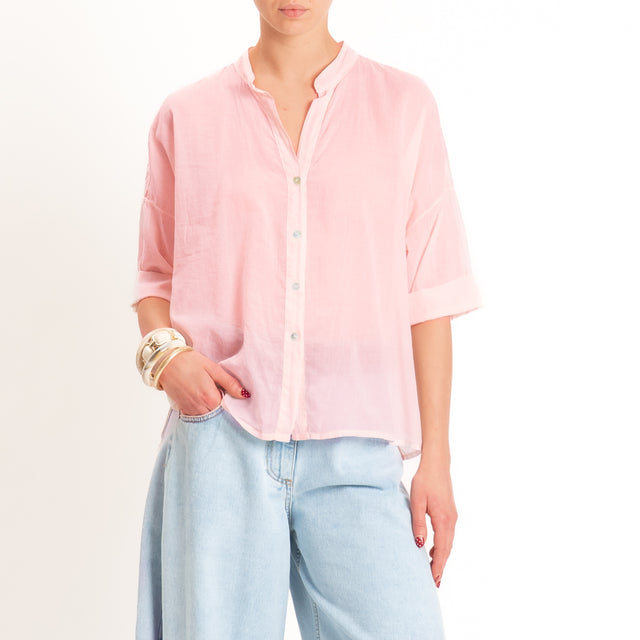 Haveone-Camicia mussola collo coreana - rose
