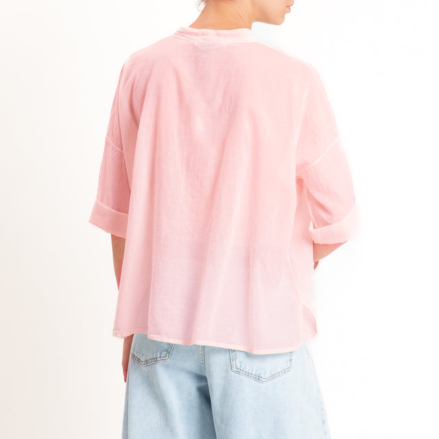Haveone-Camicia mussola collo coreana - rose