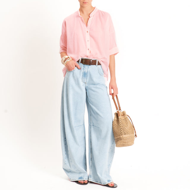 Haveone-Camicia mussola collo coreana - rose