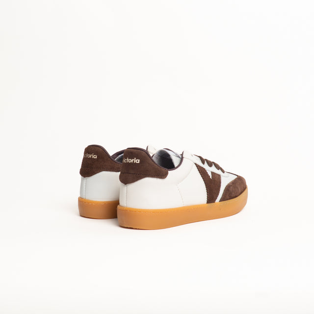 Victoria-Sneakers effetto pelle e camoscio - latte/cioccolato