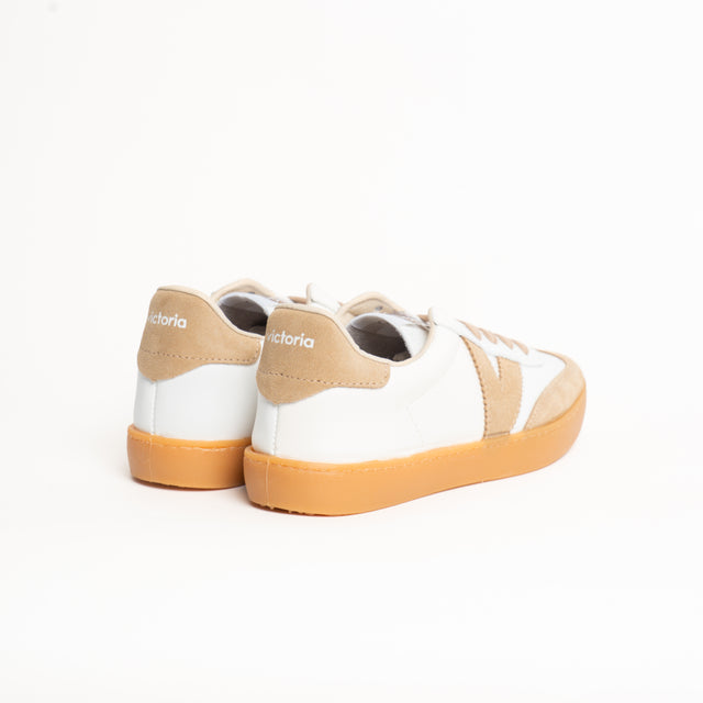 Victoria-Sneakers effetto pelle e camoscio - latte/beige