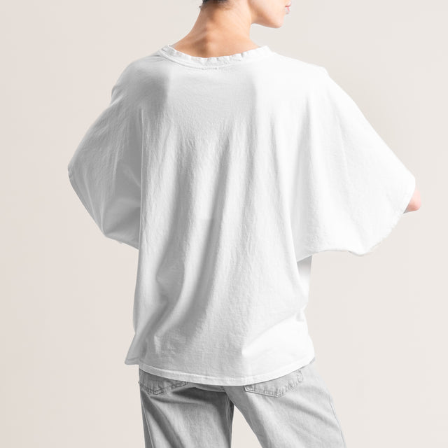 Kontatto-T-shirt scatola manica ampia - bianco