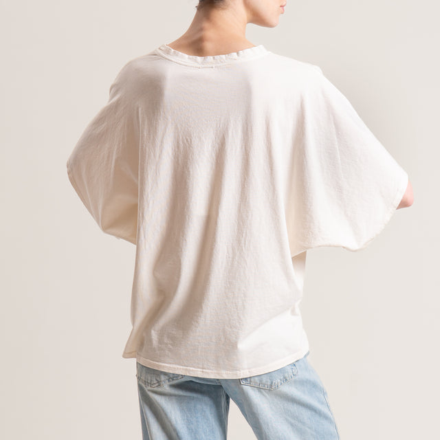 Kontatto-T-shirt scatola manica ampia - burro