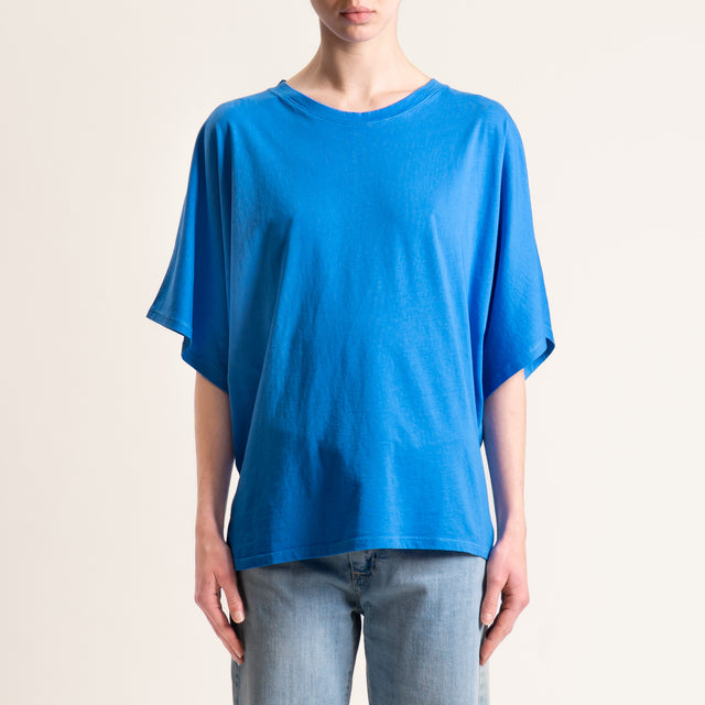 Kontatto-T-shirt scatola manica ampia - indaco