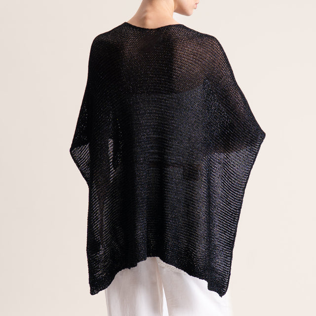 Vicolo-Cardigan lurex traforato - nero
