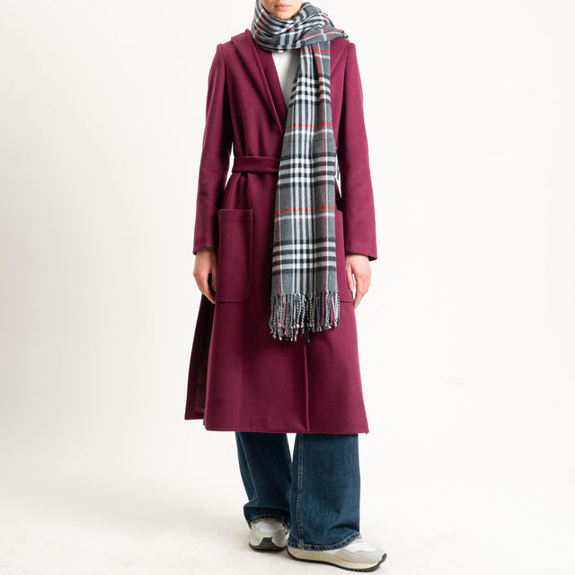 Vicolo-Sciarpa quadri - nero/latte/red