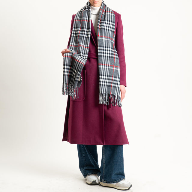 Vicolo-Sciarpa quadri - nero/latte/red