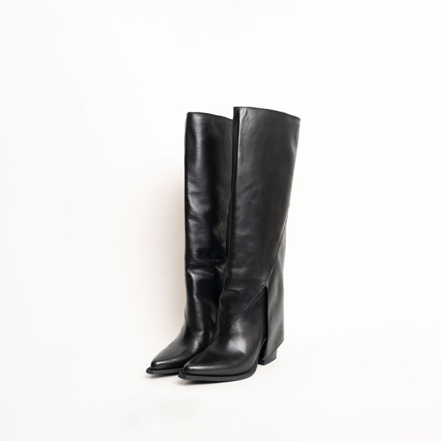 Divine Follie-Stivale in pelle con reverse - nero