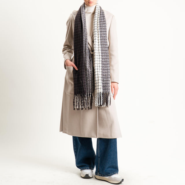 Vicolo-Sciarpa quadri - moro/latte