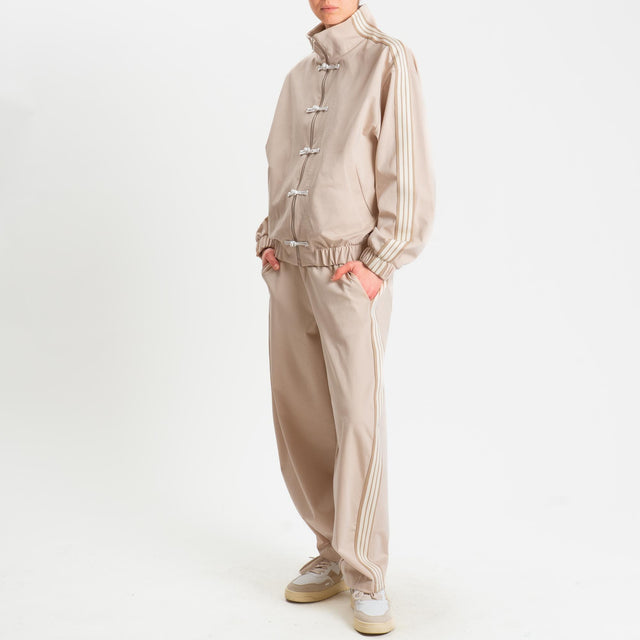 Motel-Pantalone barrel banda laterale punto milano - casha/burro