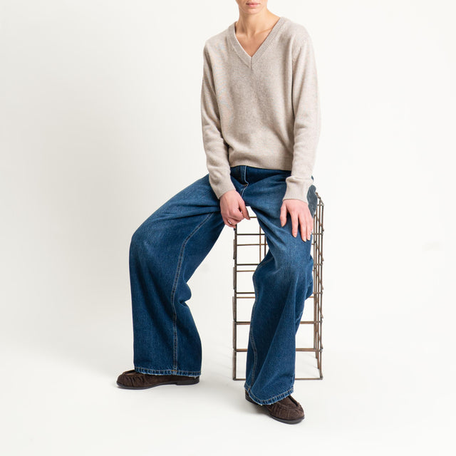 Tensione in-Maglia scollo v misto cashmere - casha