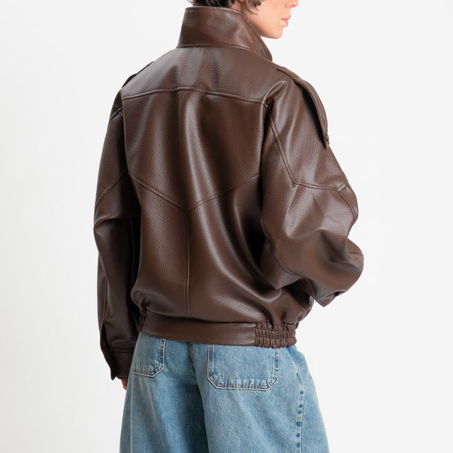 Vicolo- Bomber similpelle martellata - moro