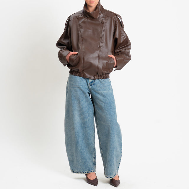 Vicolo- Bomber similpelle martellata - moro