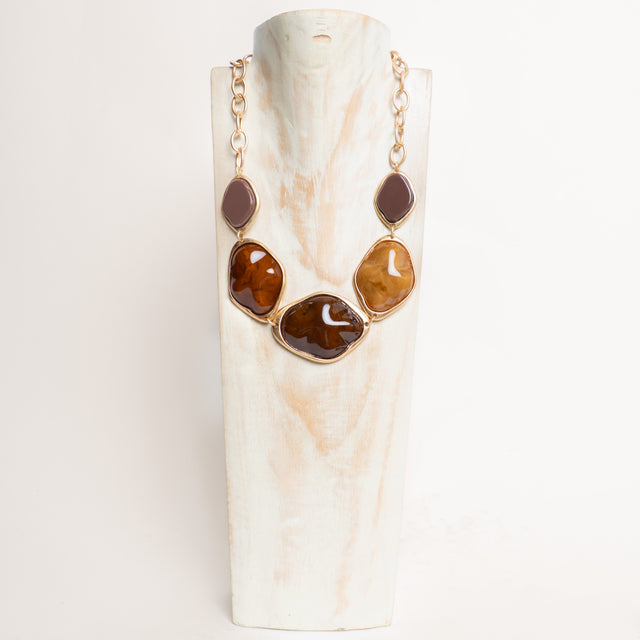 W by Whitemood-Collana maxi pietre - bronzo