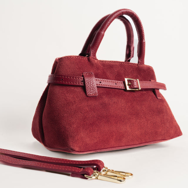 W by whitemood- Borsa a mano scamosciata - vino