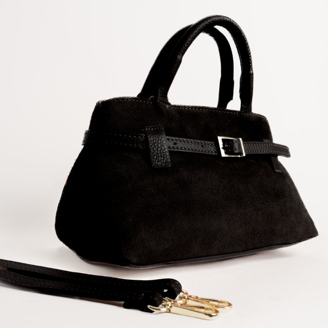 W by whitemood- Borsa a mano scamosciata - Nero
