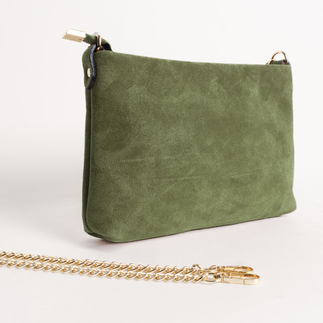 W by whitemood- Pochette scamosciata - militare