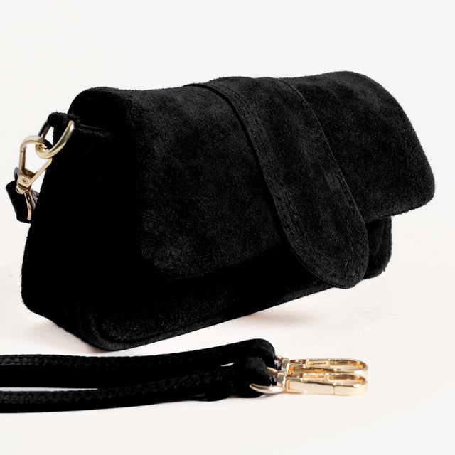 W by whitemood- Mini bag in pelle scamosciata - Nero