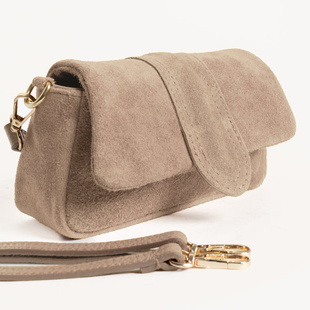 W by whitemood- Mini bag in pelle scamosciata - gesso