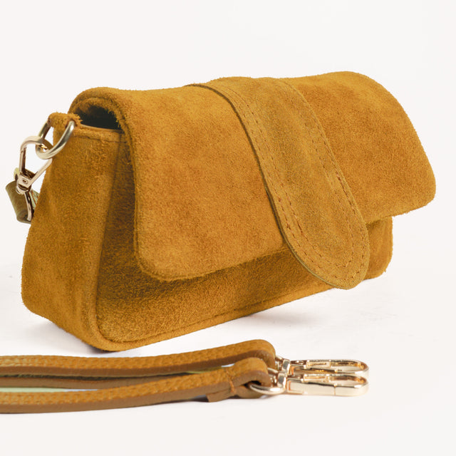 W by whitemood- Mini bag in pelle scamosciata - ocra