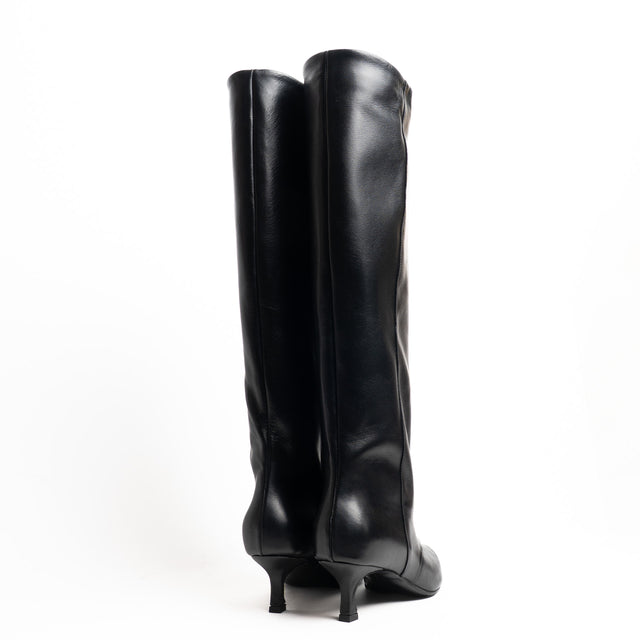 Divine follie-Stivale con tacco in pelle - nero