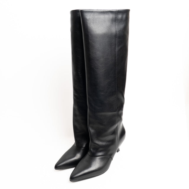 Divine follie-Stivale con tacco in pelle - nero