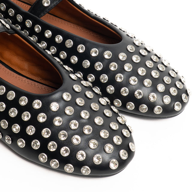 Ovyè-Ballerina con strass - nero/argento