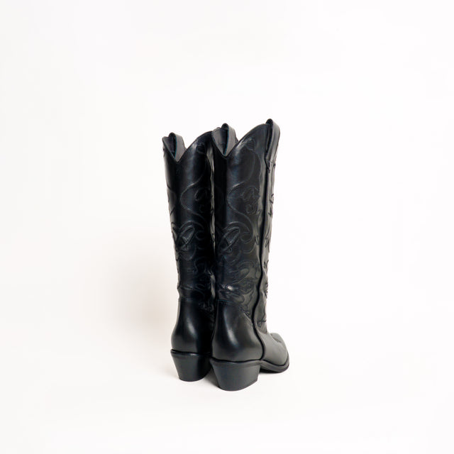 Ovyè-Texano in pelle - nero