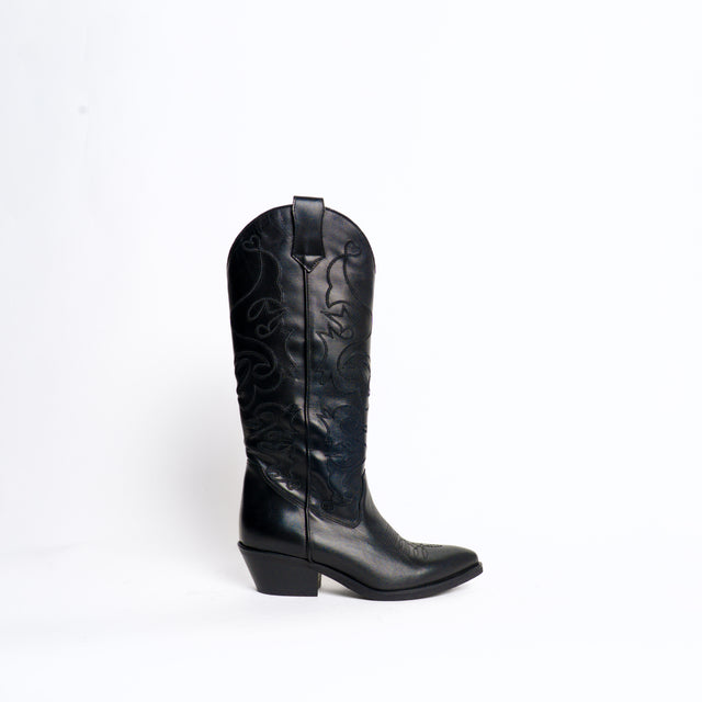 Ovyè-Texano in pelle - nero