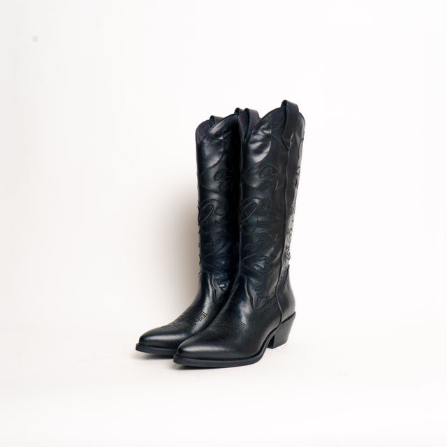 Ovyè-Texano in pelle - nero