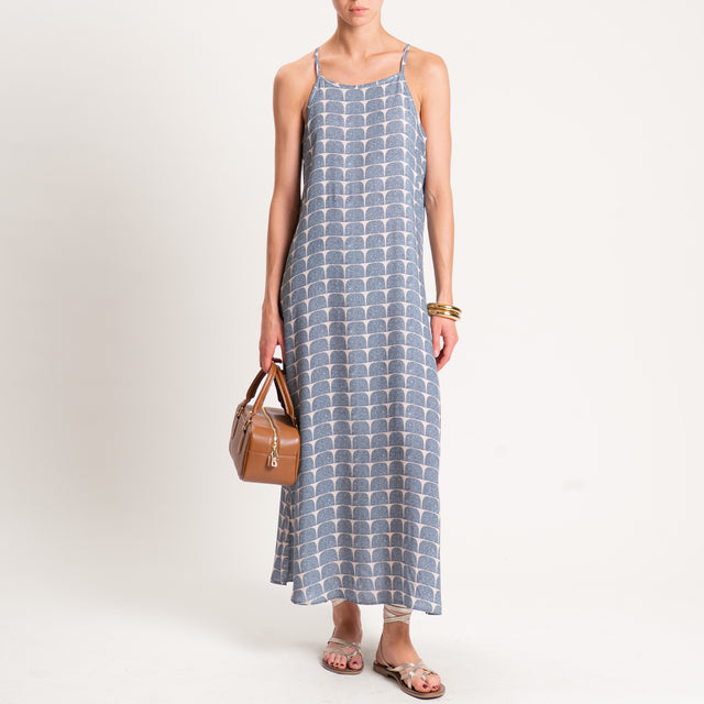 Zeroassoluto-Abito ALMA vogatore fantasia - geometrica jeans/beige