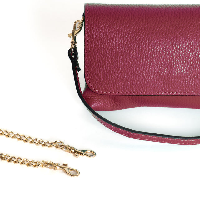 W by white mood-Pochette genuine leather - vino