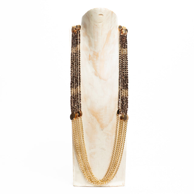 W by Whitemood-Collana multifilo bicolore - gold/brown
