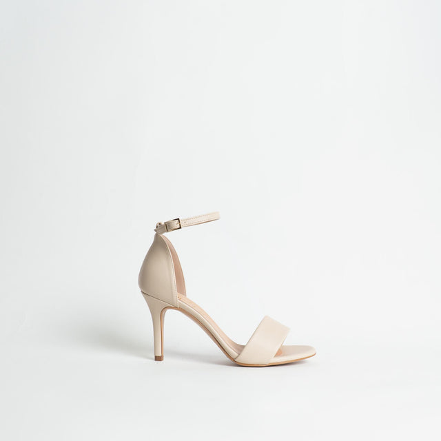 Ovyè- Sandalo con tacco in pelle - beige