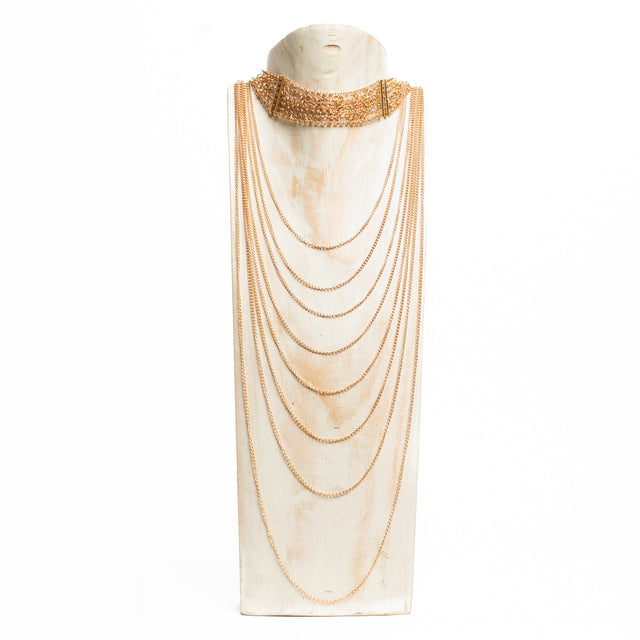 W by Whitemood-Collana multifilo + chocker - gold