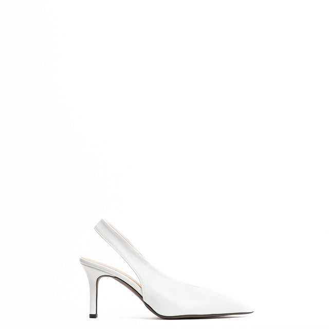 Divine follie-Slingback a punta in pelle - bianco